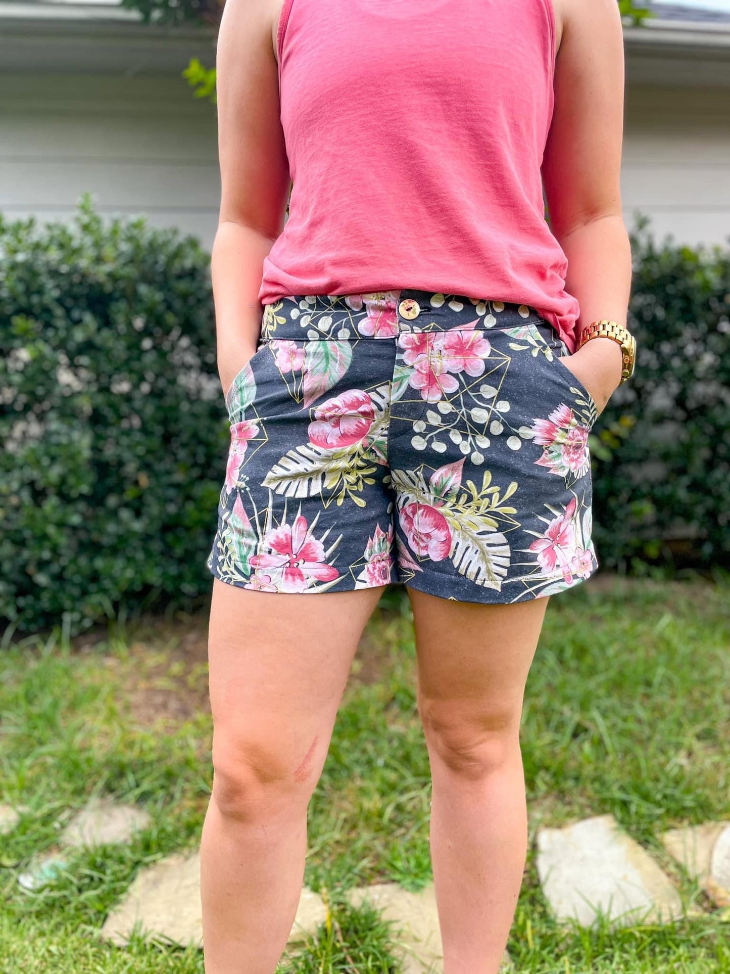 Caged Aloha in Black Fabric Fabric - WayMaker Fabrics