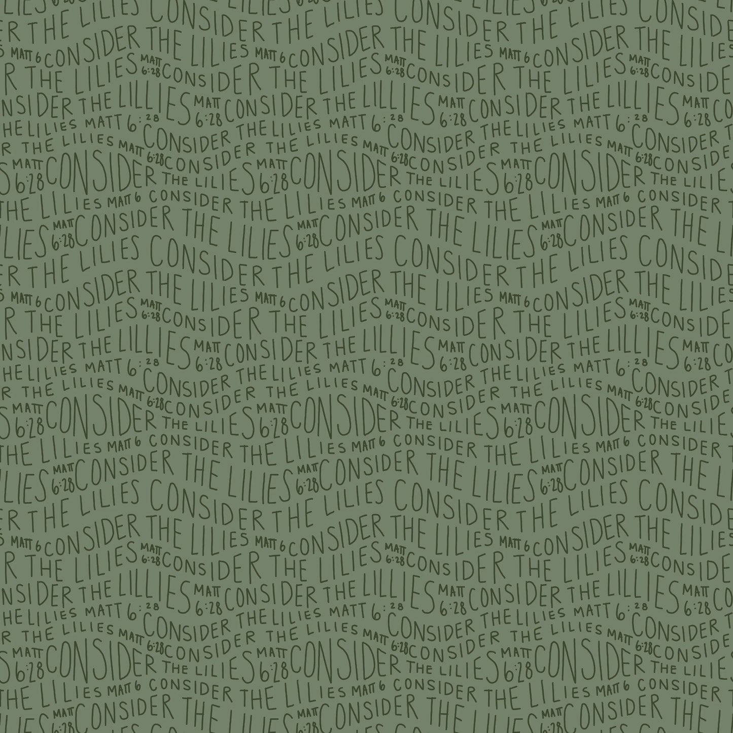 Consider the Lilies in Green Fabric Fabric - WayMaker Fabrics