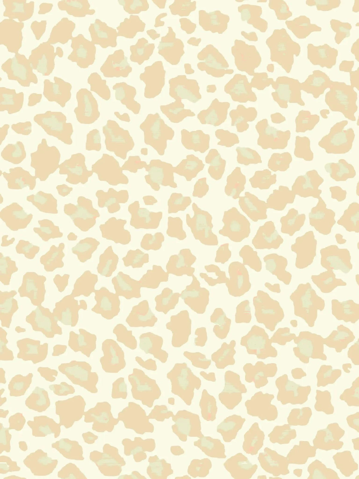 Cream leopard print fabric with beige spots on a light background.