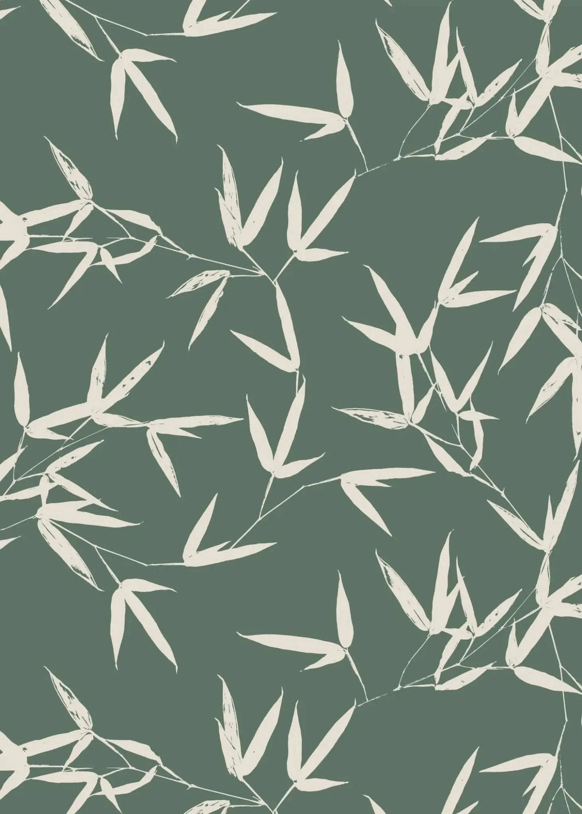 Green bamboo leaves print on fabric in a nature-inspired design.