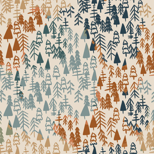 Light Fall Trees Fabric - WayMaker Fabrics
