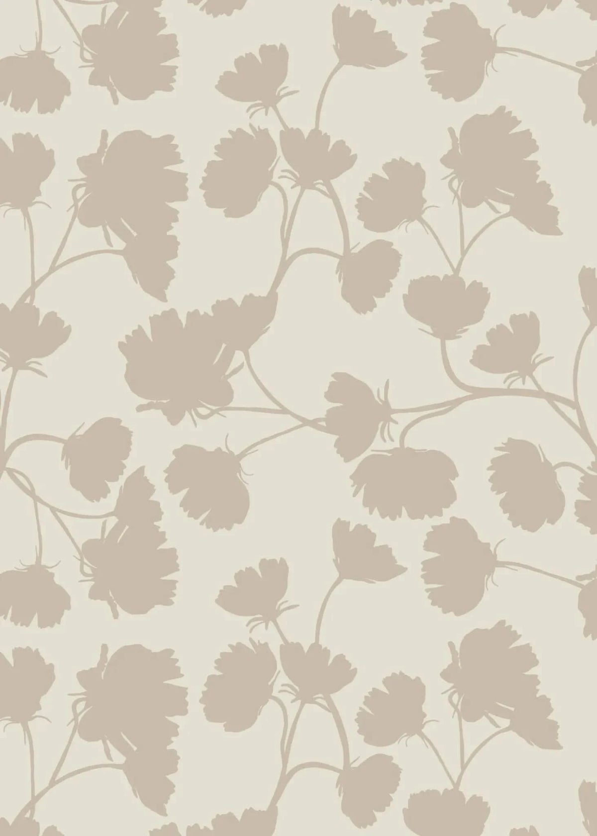 Beige nature-inspired fabric with subtle leaf and vine print.