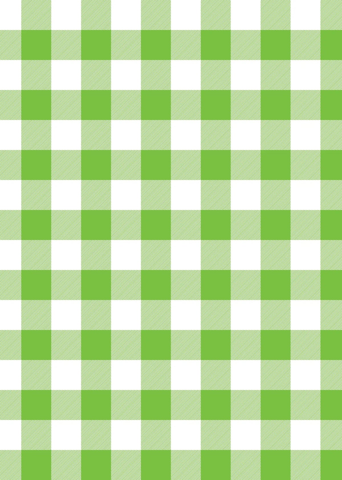 Green and white gingham fabric with a subtle diagonal striped texture.