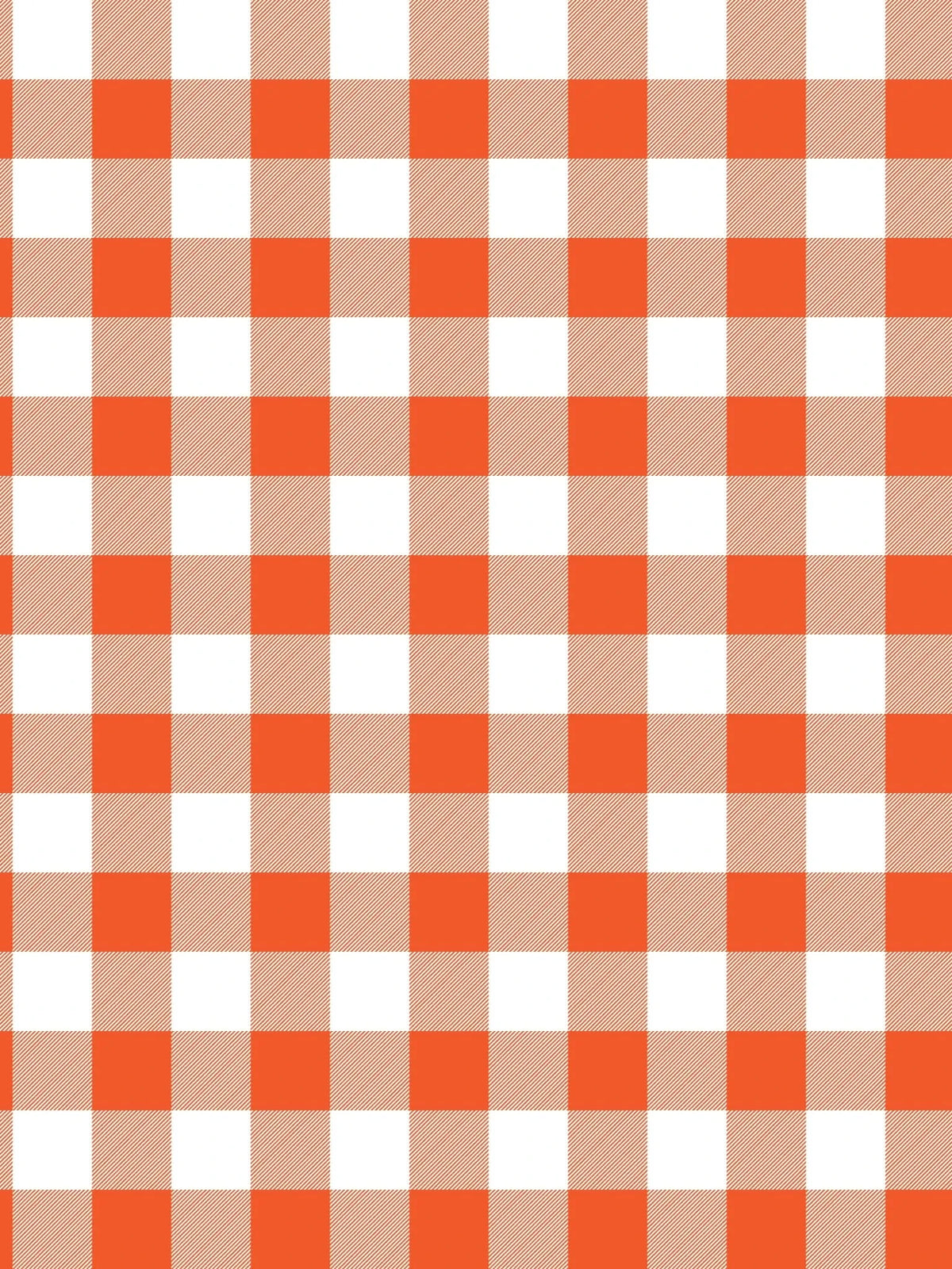 Pumpkin orange and white gingham fabric.
