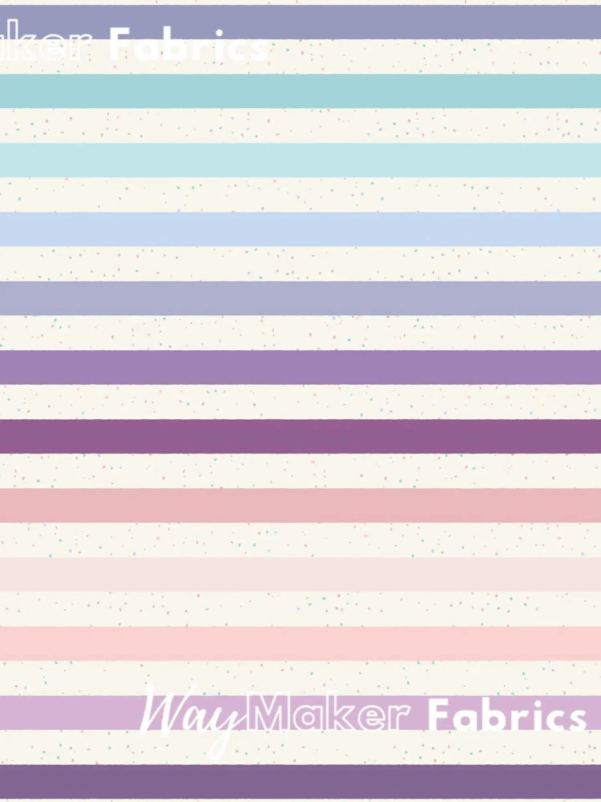 Faith-based confetti stripes print fabric in pastel colors on WayMaker Fabrics.
