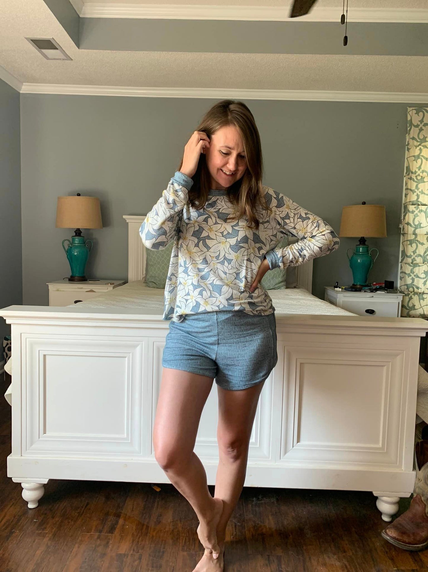 Consider the Lilies in Blue Fabric Fabric - WayMaker Fabrics