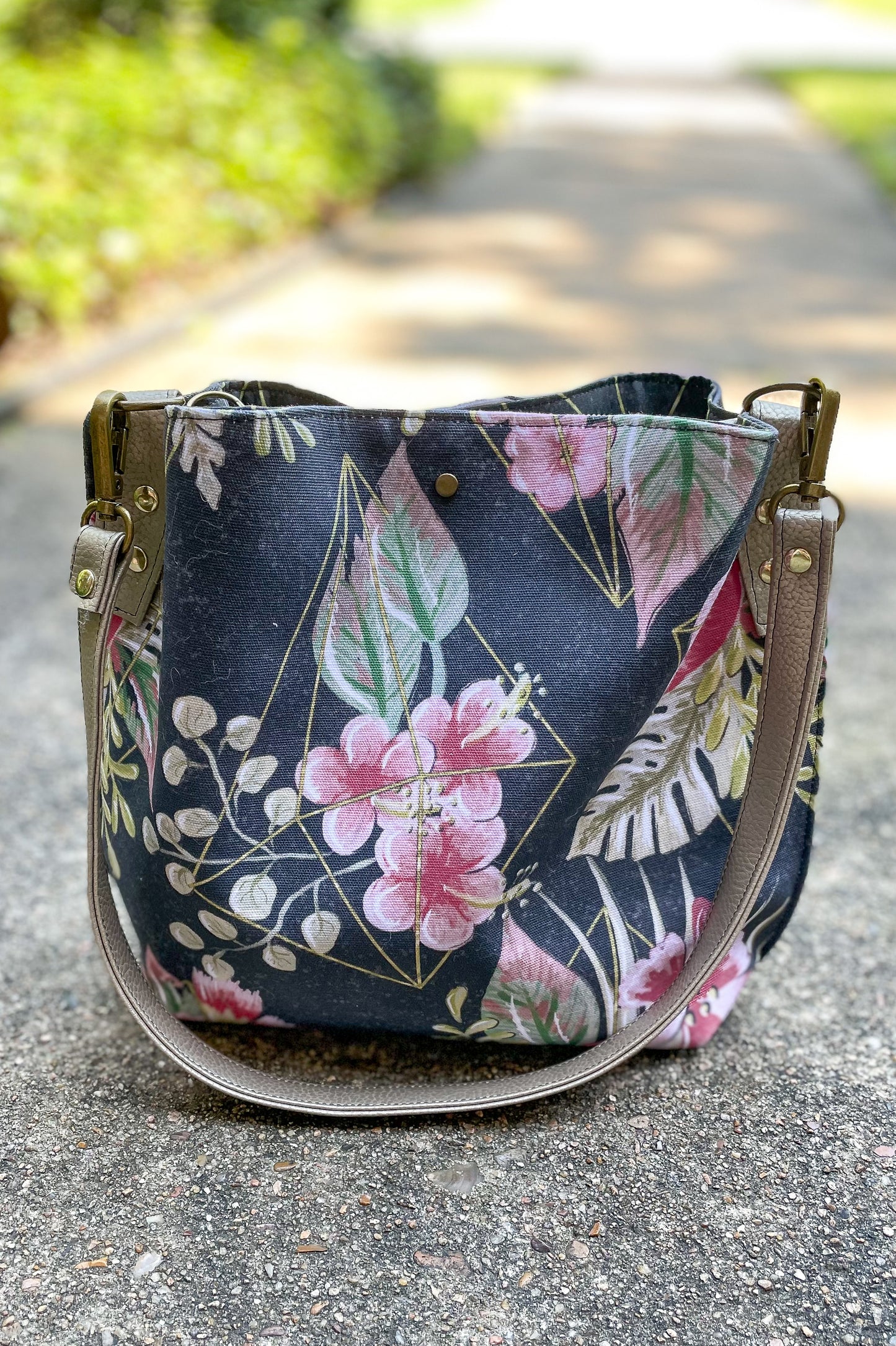 Caged Aloha in Black Fabric Fabric - WayMaker Fabrics