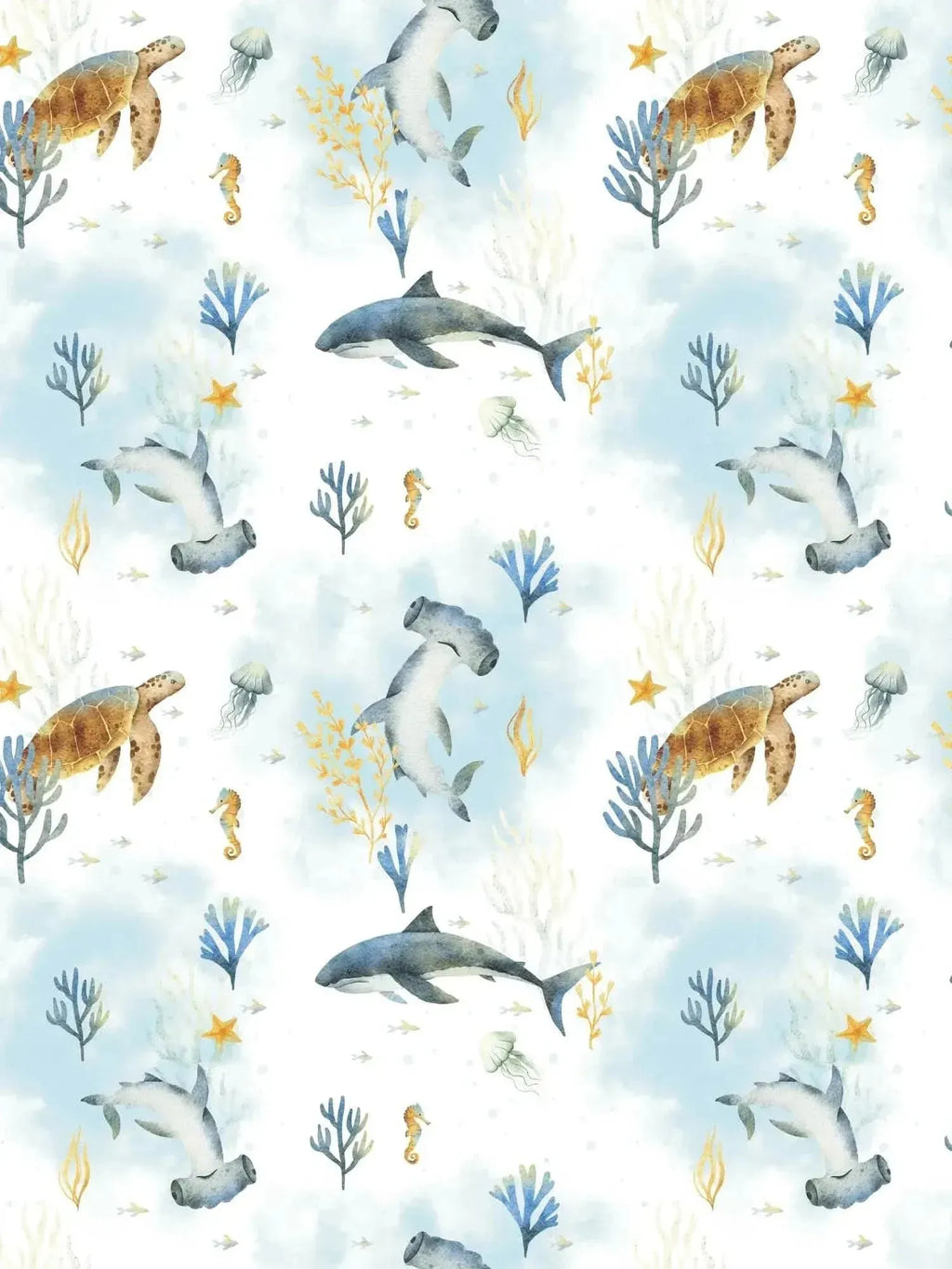 Under The Sea Blue Fabric - Multiple Types Available – WayMaker Fabrics