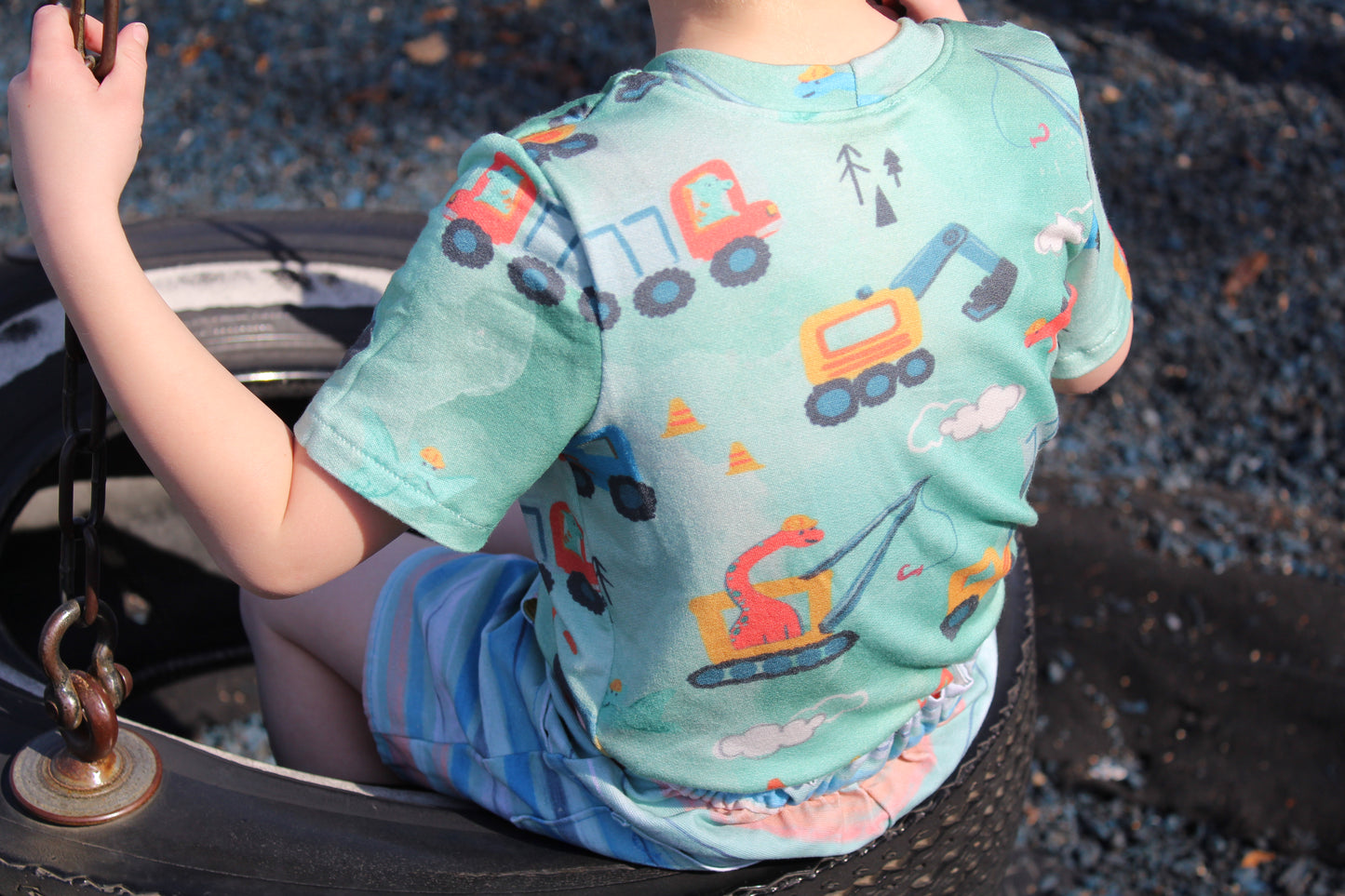 Construct-O-Saurus Fabric in Green - WayMaker Fabrics