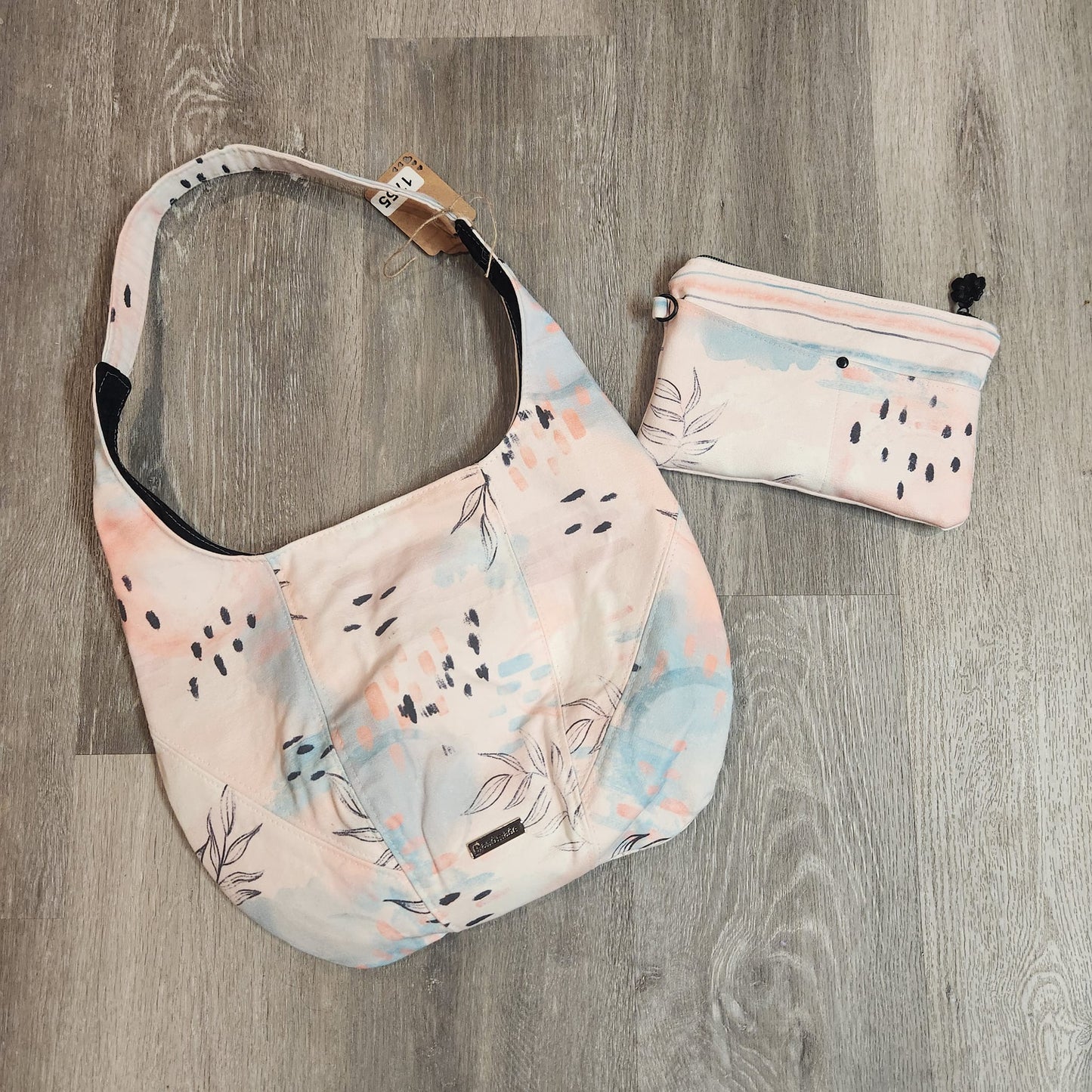 Watercolor Leaves in Pink Fabric - WayMaker Fabrics