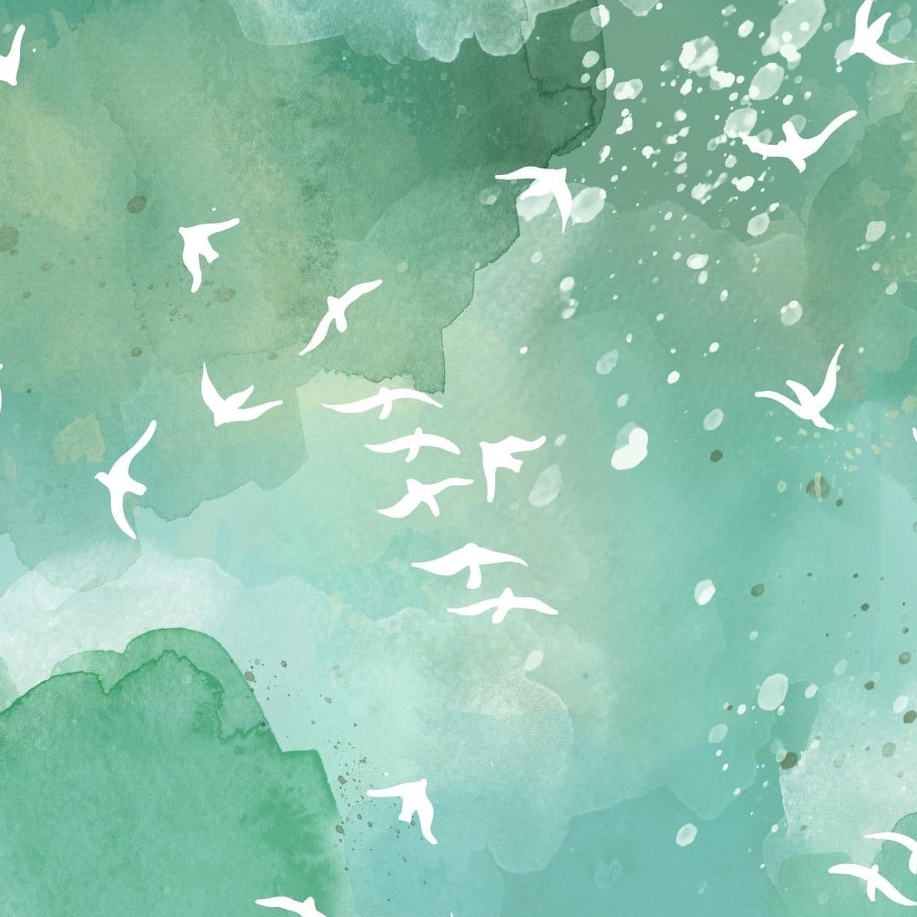 Sunset Flight in Green Fabric - WayMaker Fabrics