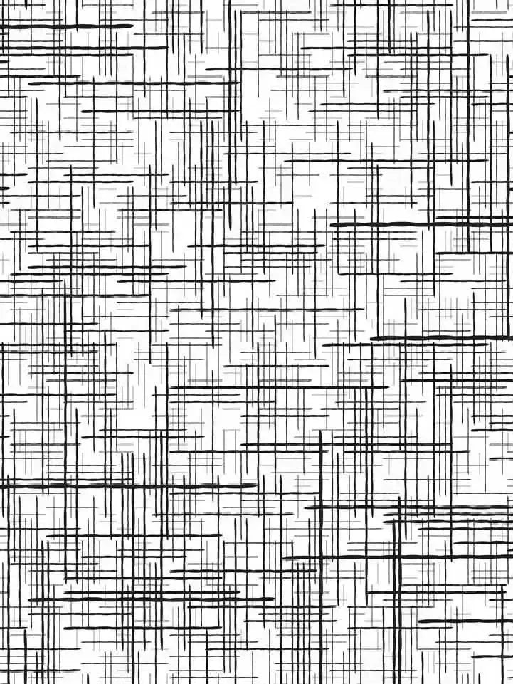 Black Hatch fabric with a pattern of intersecting black lines on a white background.