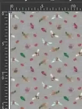 Light grey quilting cotton fabric with scattered colorful bug prints.