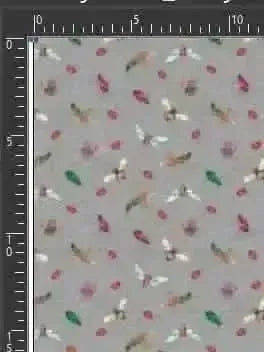 Light grey quilting cotton fabric with scattered colorful bug prints.