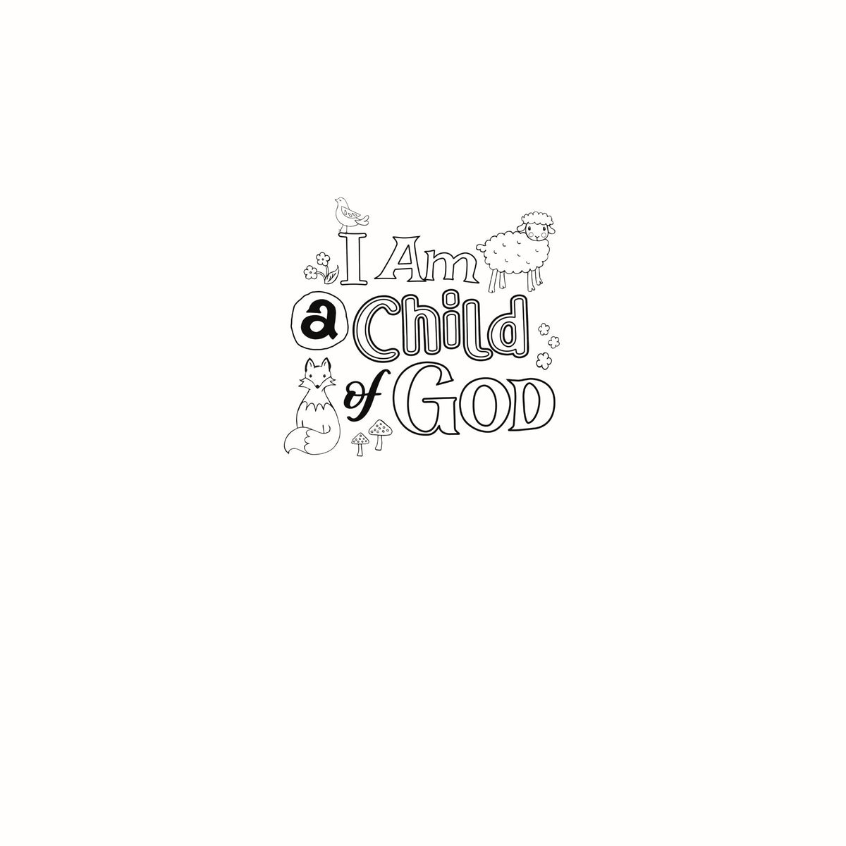 Color Your Own Child of God 1/2 yard Panel