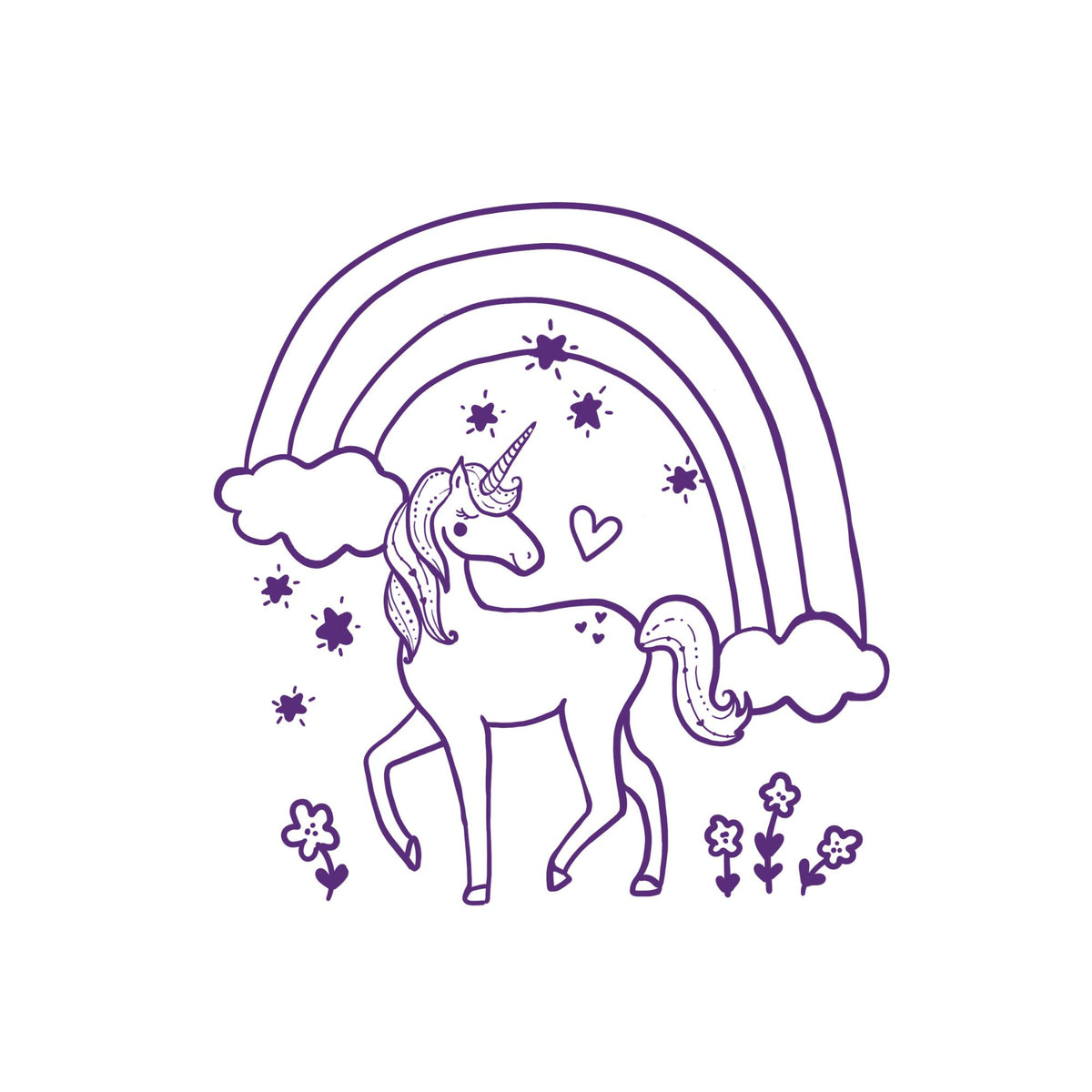 Color Your Own Unicorn 1/2y Panel with CYO Unicorns