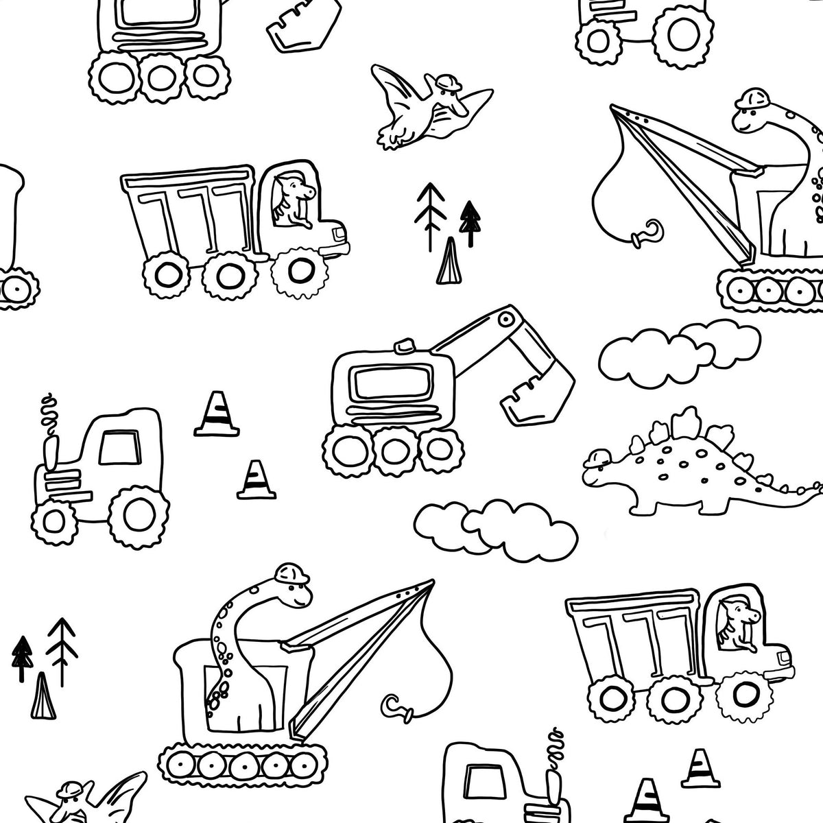 Color Your Own Construct-O-Saurus Fabric - WayMaker Fabrics