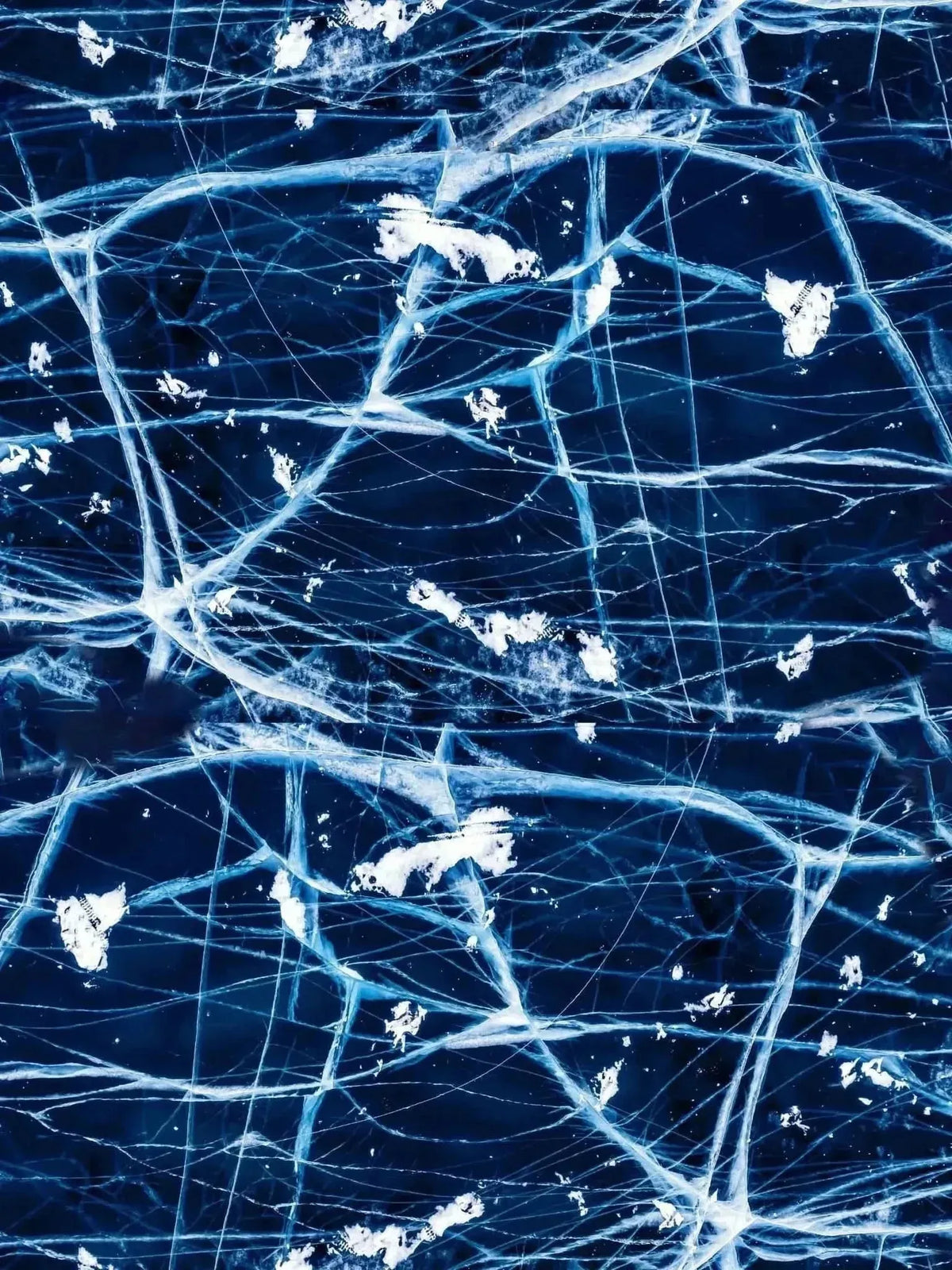 Navy cracked ice pattern on stretchy modal jersey fabric.