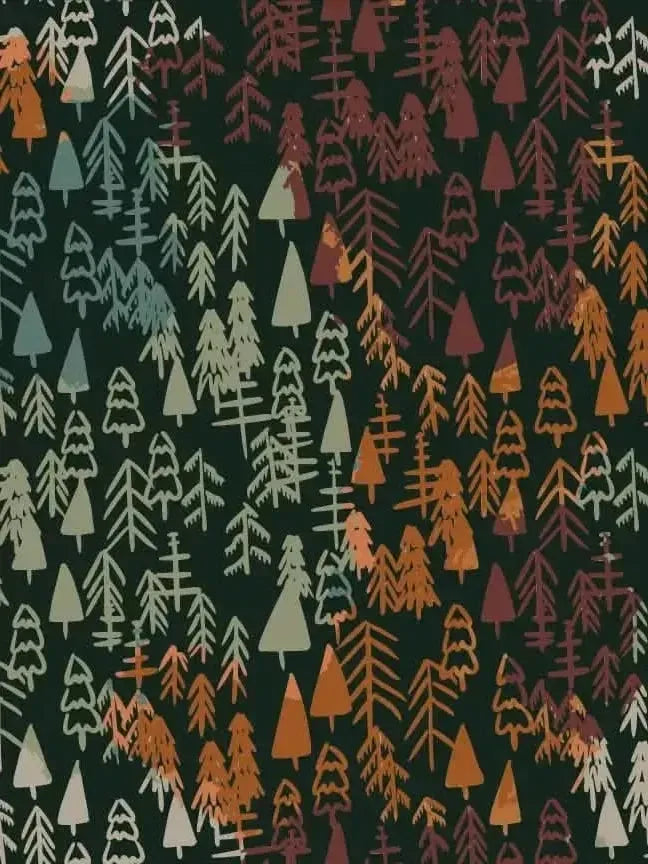 Dark Fall Trees Fabric - Stretch & Woven Options – WayMaker Fabrics