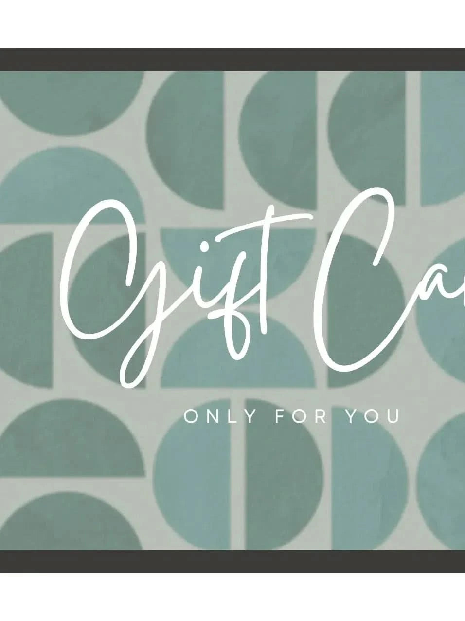 A gift card with "Gift Card" in white script and "ONLY FOR YOU" in small print.
