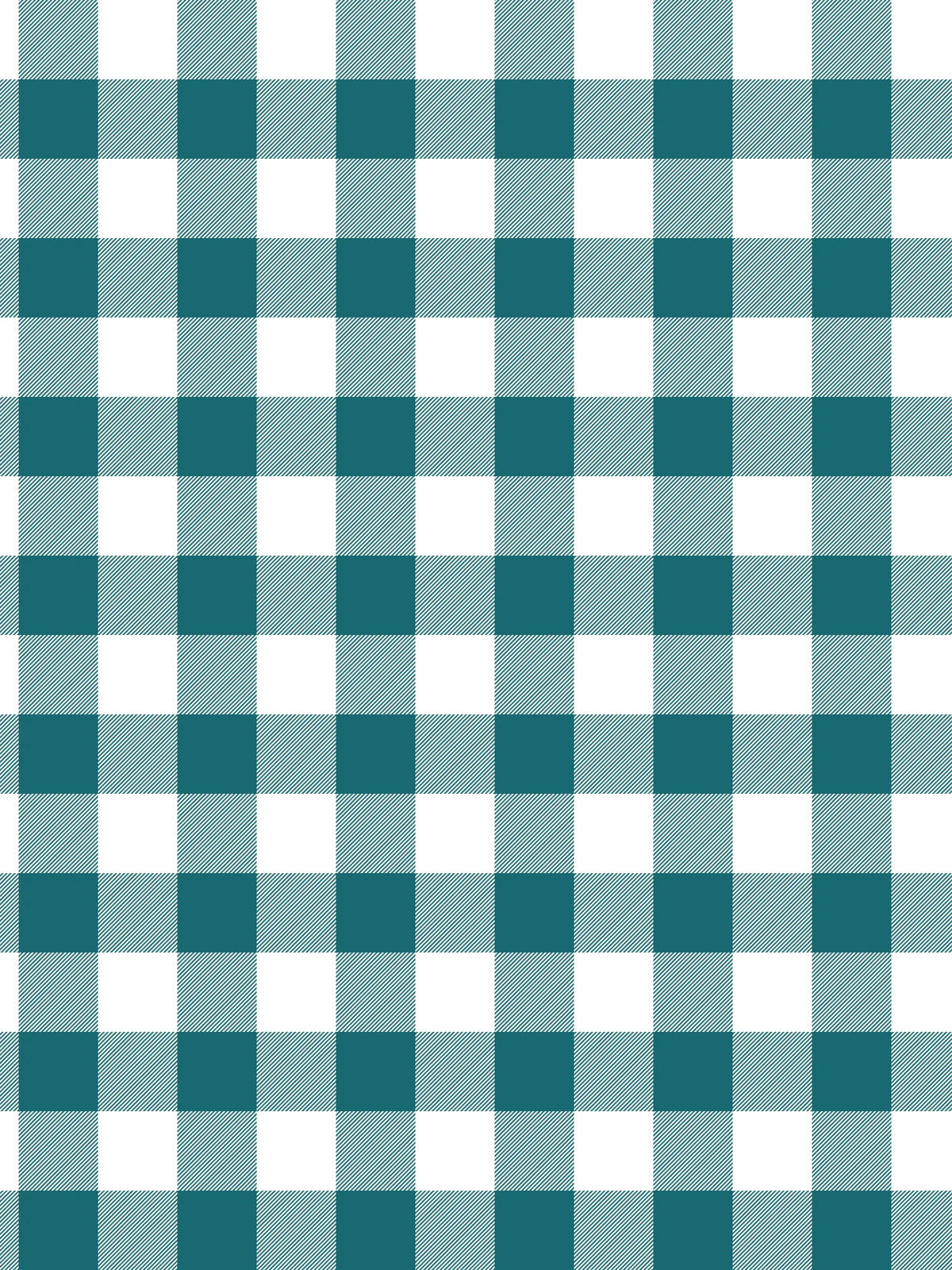 An aqua and white gingham pattern with diagonal lines on the aqua squares.