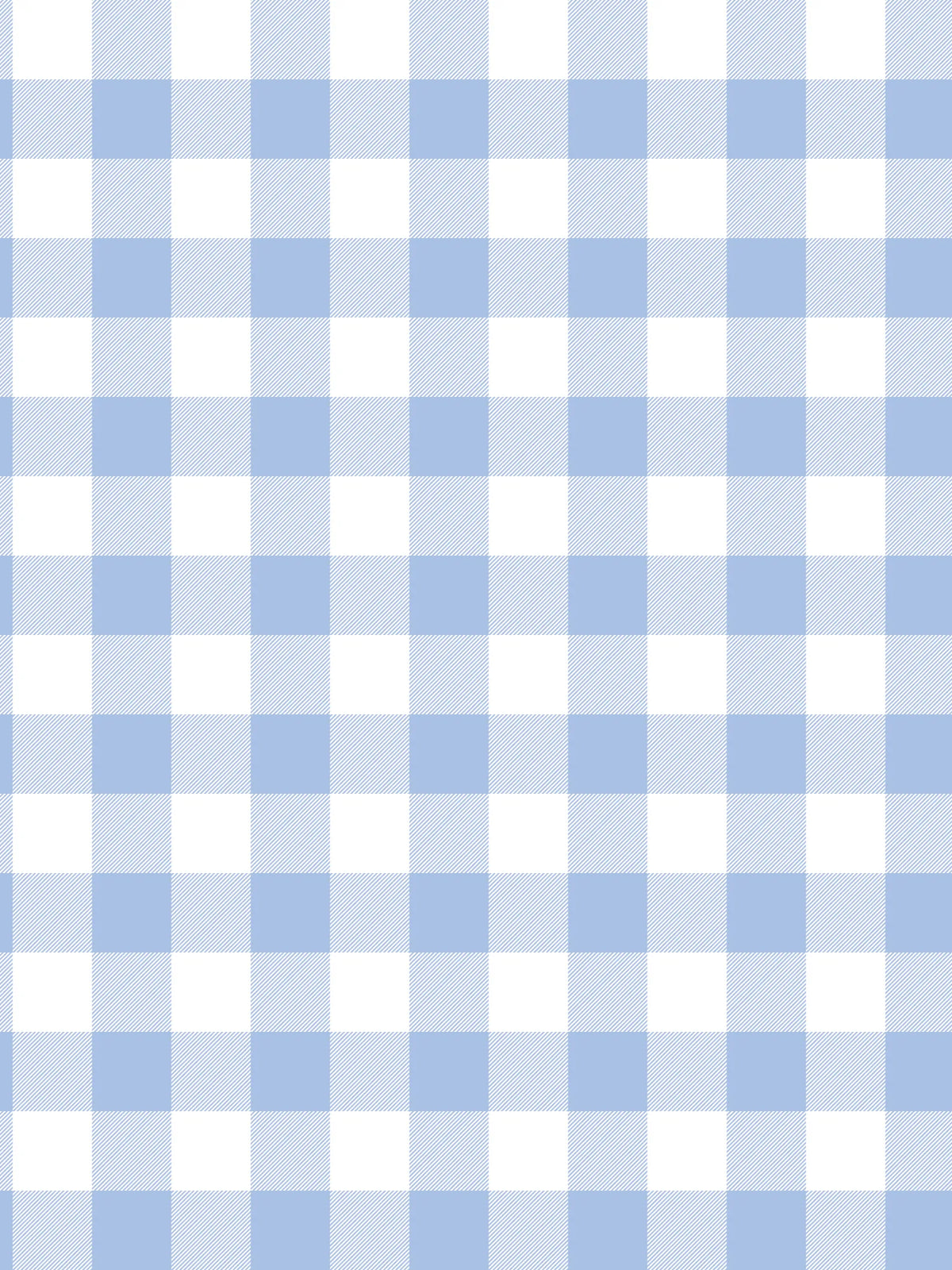 A periwinkle and white gingham pattern with diagonal lines in the periwinkle squares.