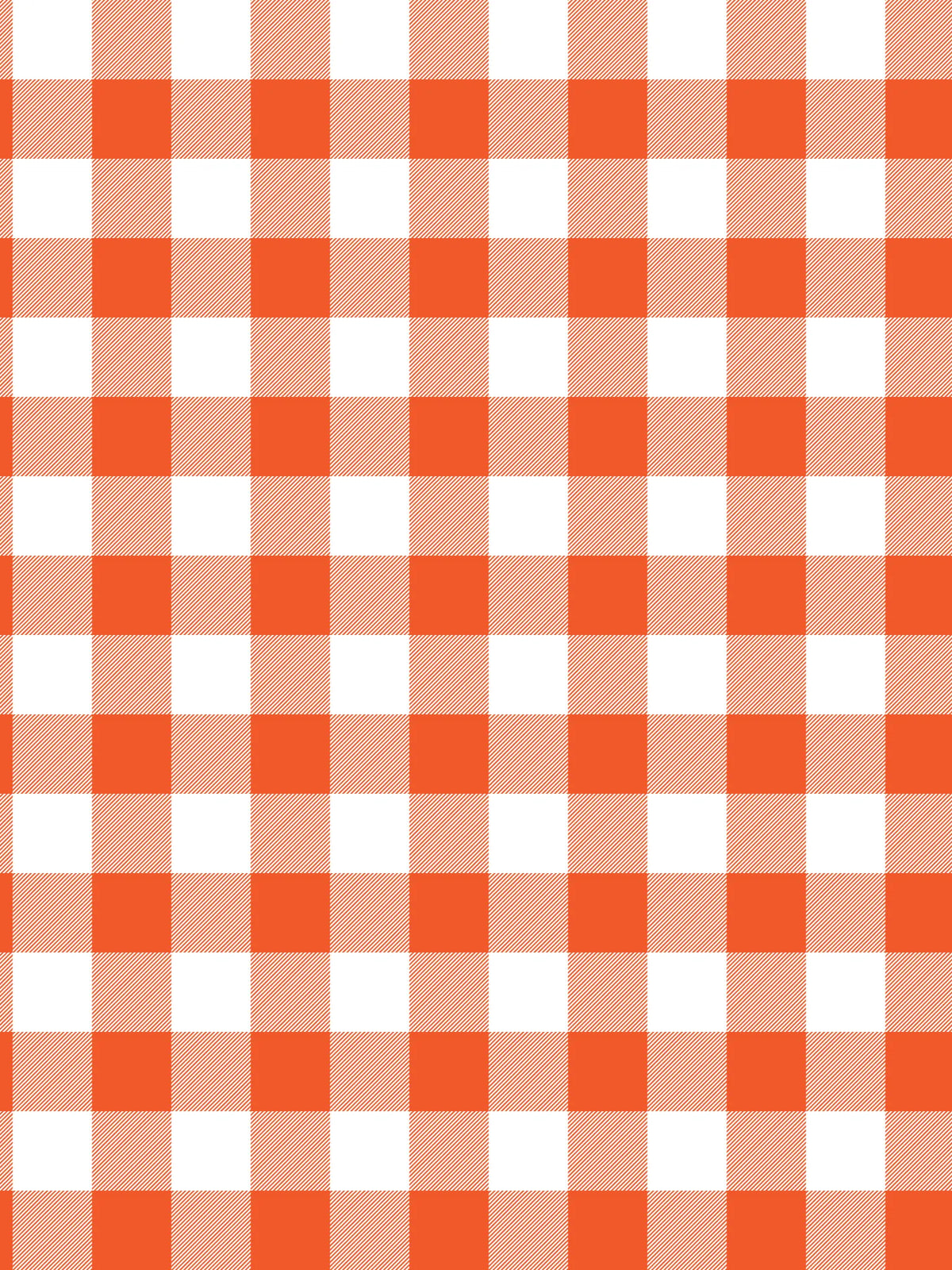 Pumpkin orange and white gingham fabric.