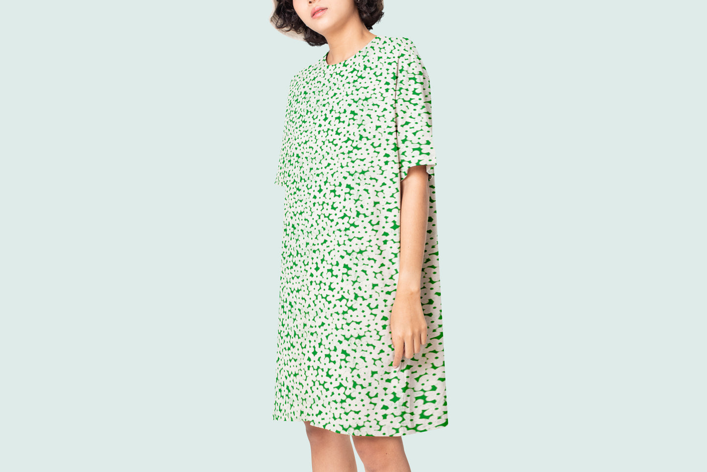 Green Overlapped Floral