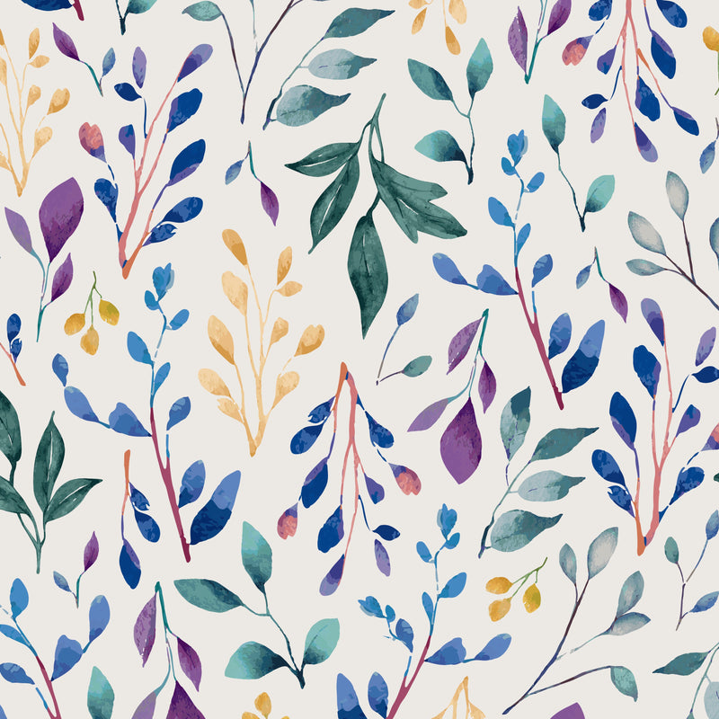 Colorful leaf pattern on a white background