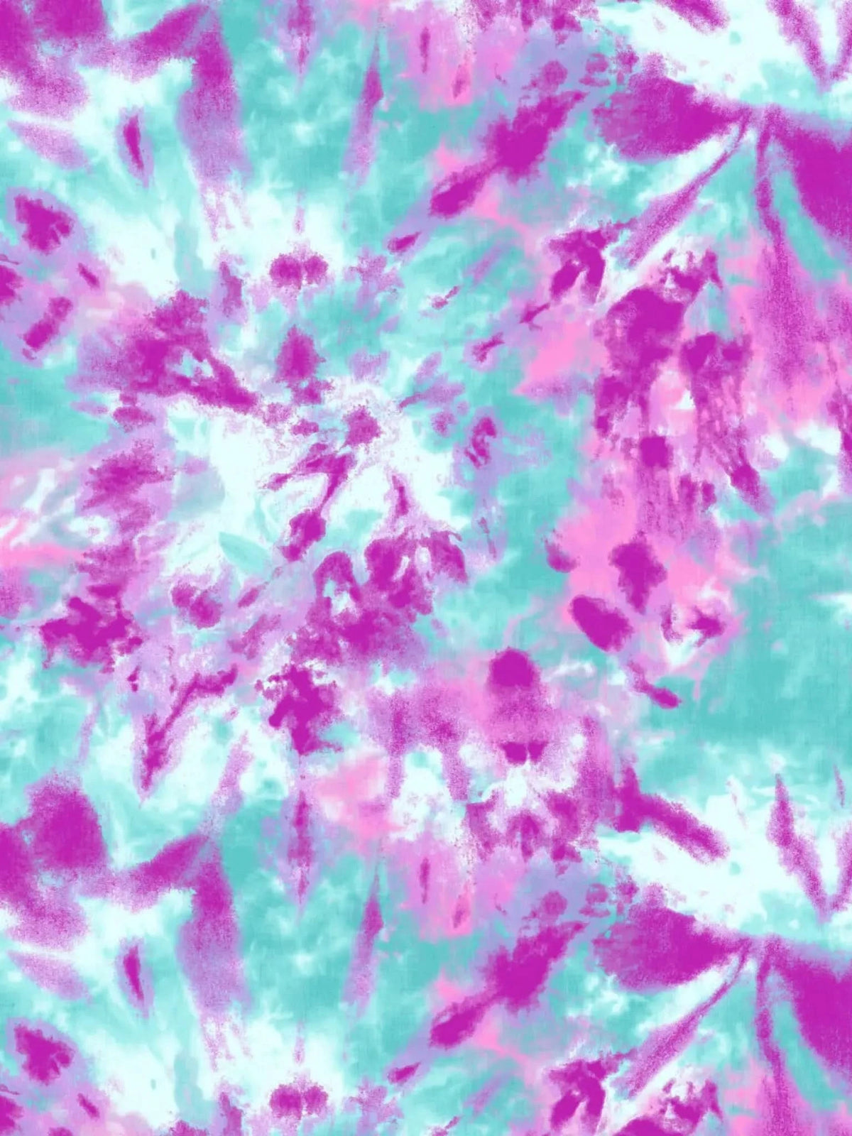 Mermaid tie-dye fabric with swirls of teal, pink, and purple.