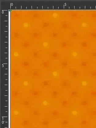 Orange fabric with a repeating pattern of small, light yellow dots.