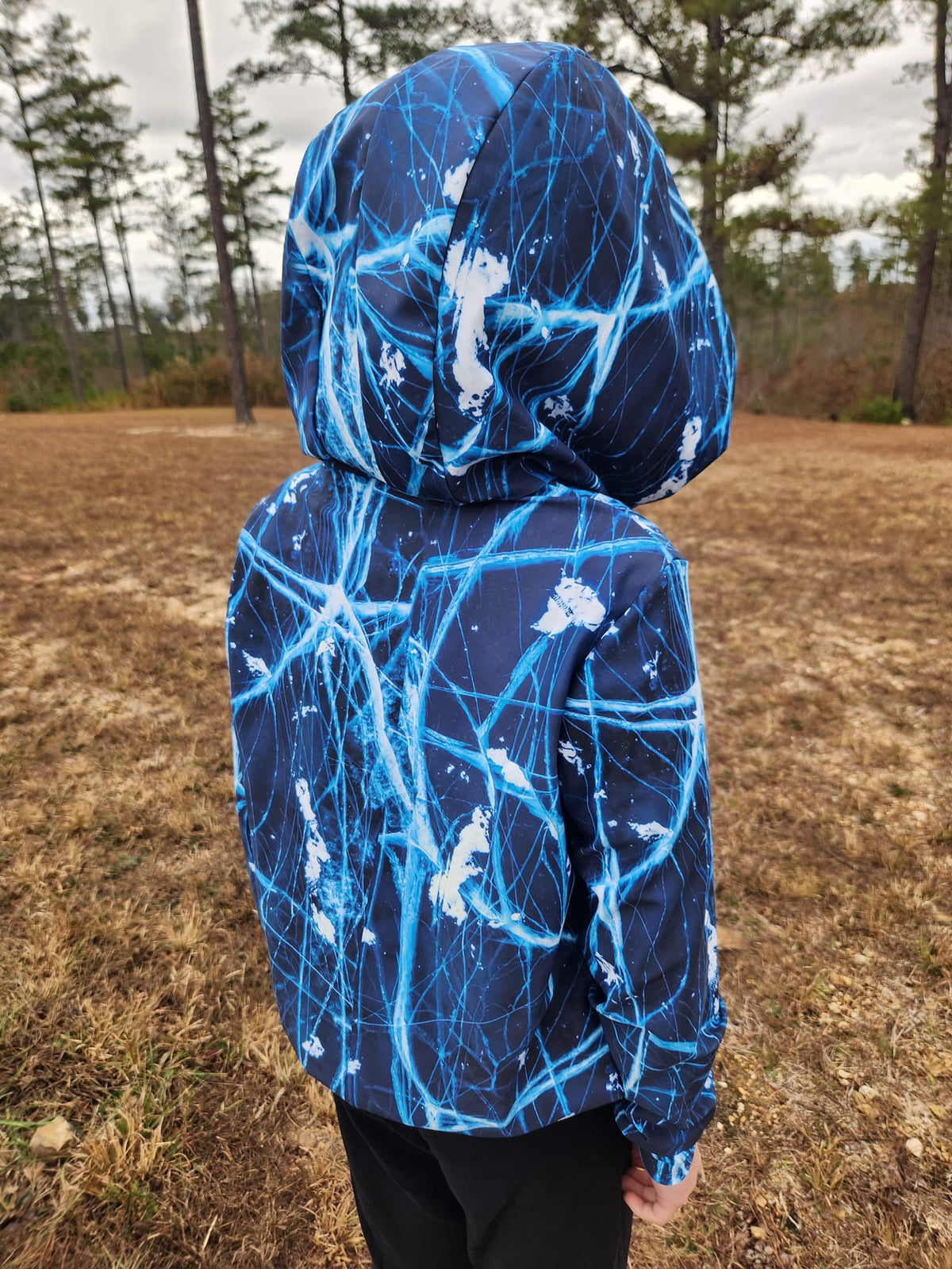 Navy Cracked Ice Fabric - WayMaker Fabrics