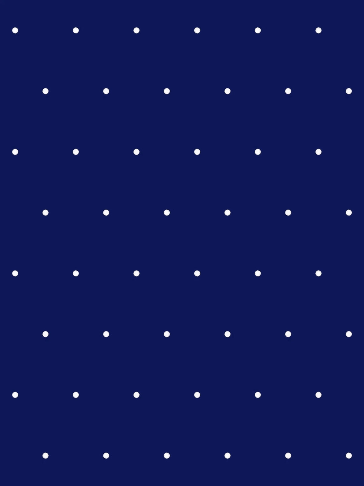 Navy fabric with white polka dot pattern.