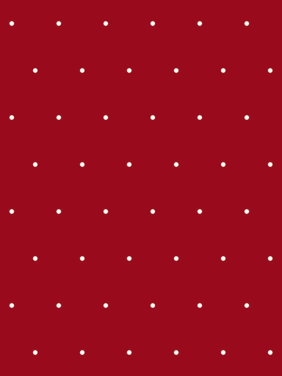 Red fabric with a white polka dot pattern.