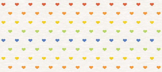 Rainbow Hearts in Cream