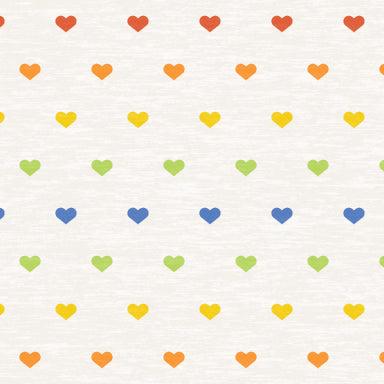 Rainbow Hearts in Cream