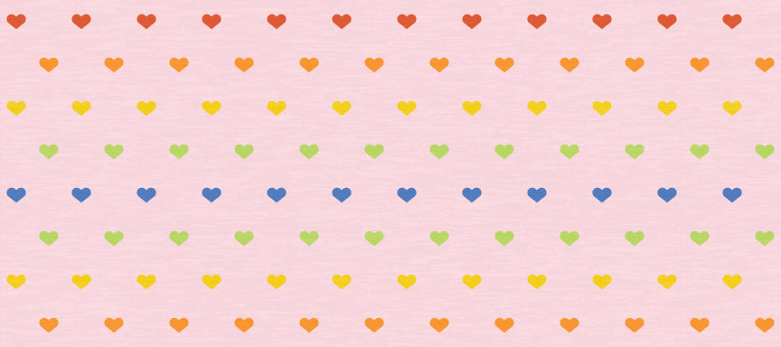 Rainbow Hearts in Pink
