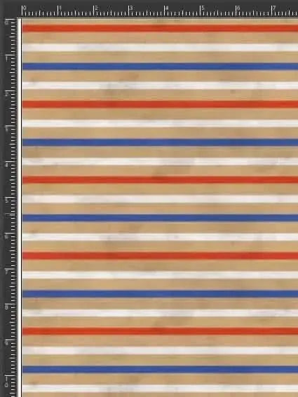 Vintage patriotic fabric with red, white, and blue stripes in USA theme.