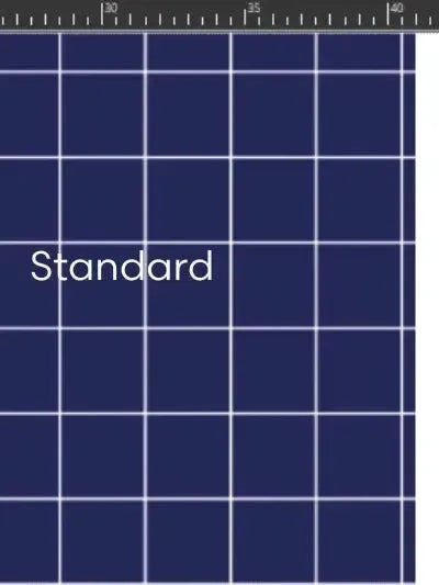 Navy windowpane geometric pattern fabric with grid design.