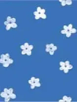 A blue fabric with a pattern of small, scattered white flowers.