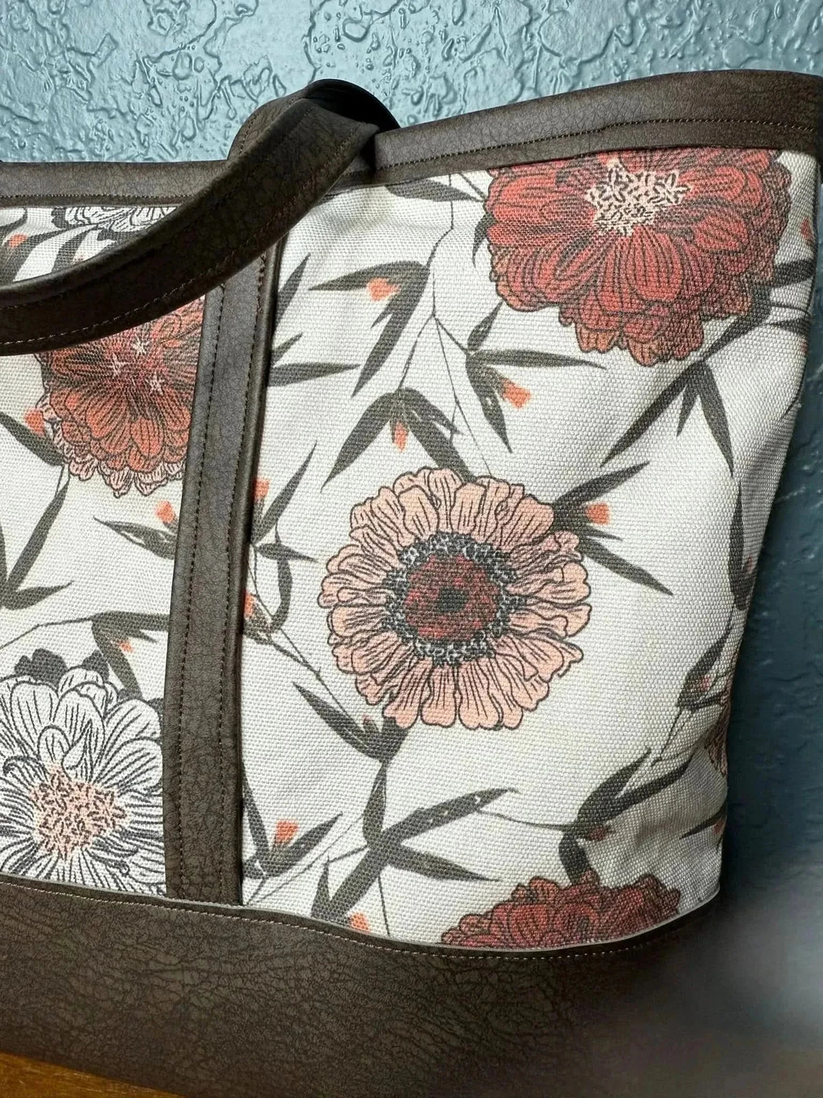 Twilight Bramble Floral Fabric with pink flowers and black stems on white background.