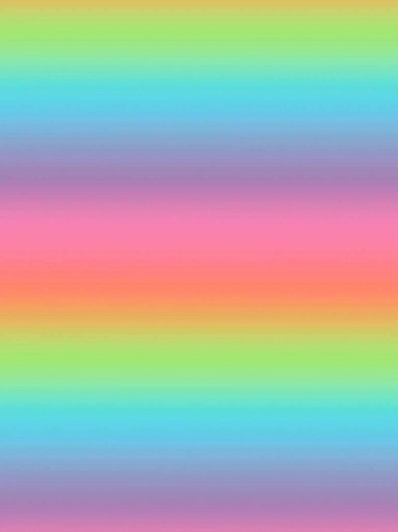 A fabric with horizontal stripes in shades of green, blue, purple, pink, and orange.