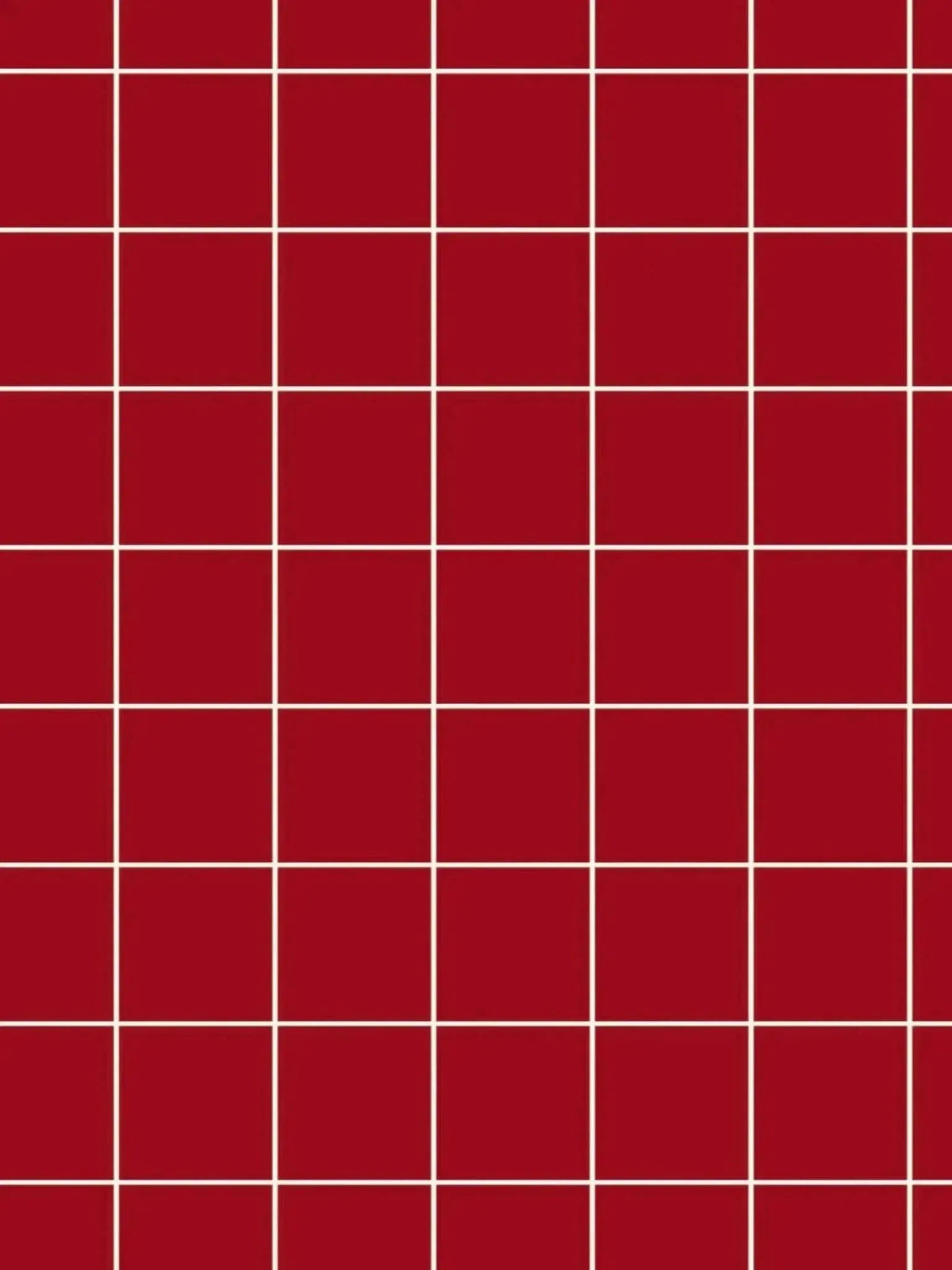 Red windowpane pattern fabric with a grid design on a solid red background.