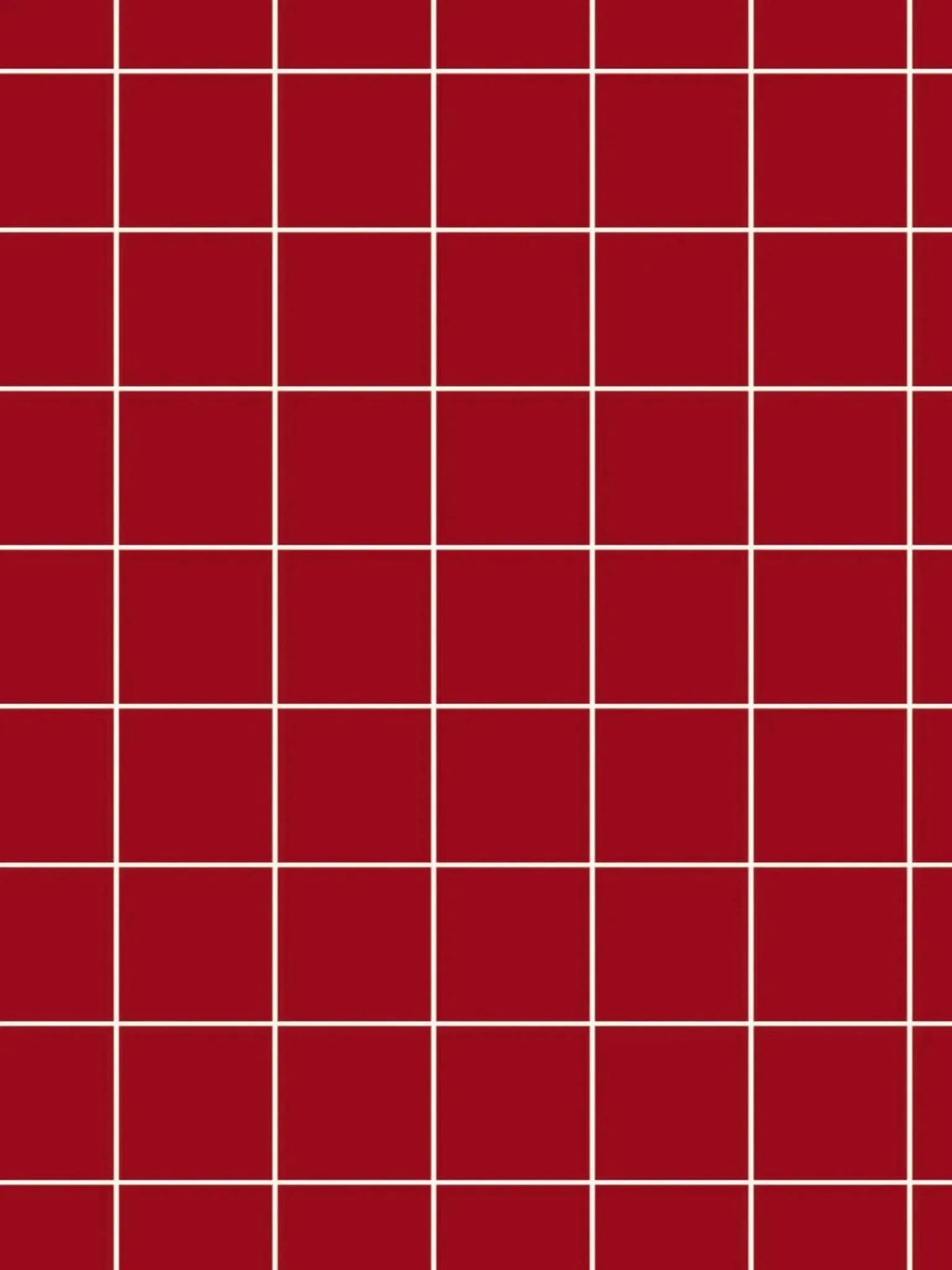 Red windowpane pattern fabric with a grid design on a solid red background.