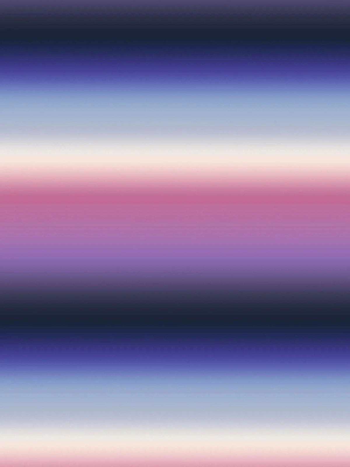 A fabric with horizontal ombre stripes in shades of blue, purple, pink, and white.