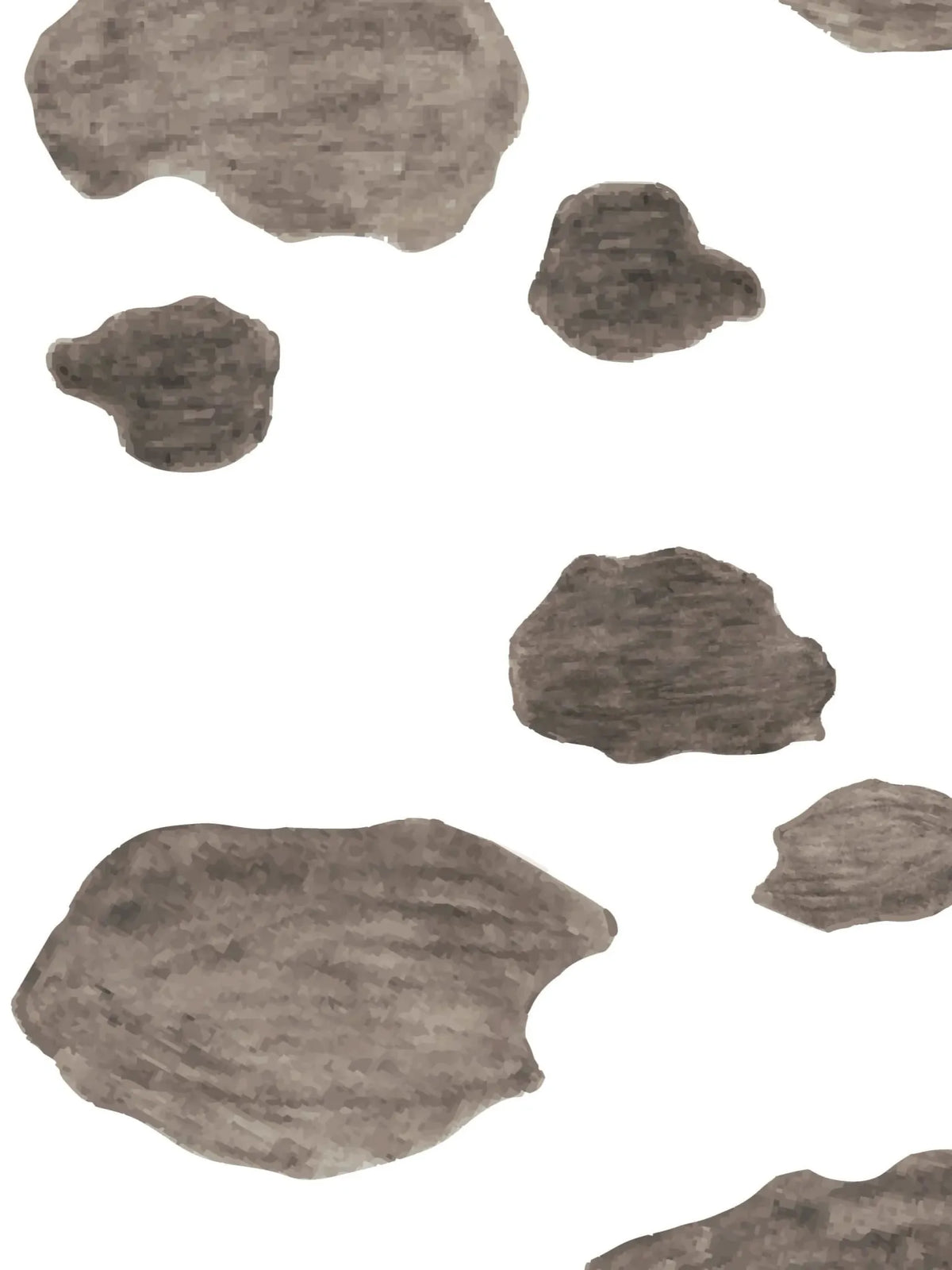 A seamless pattern of irregular brown and white cowhide spots.
