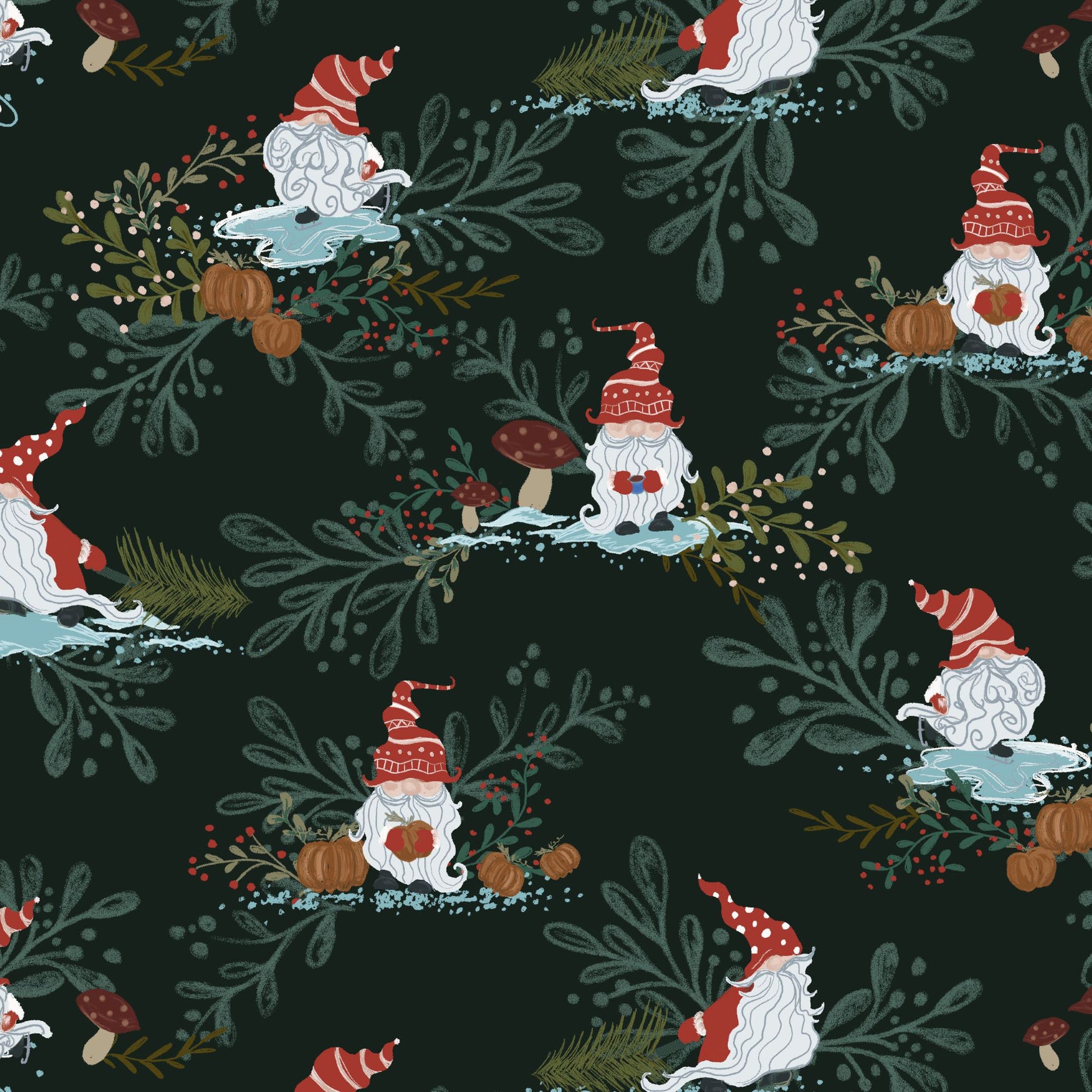Gnome Toile in Green Fabric - WayMaker Fabrics