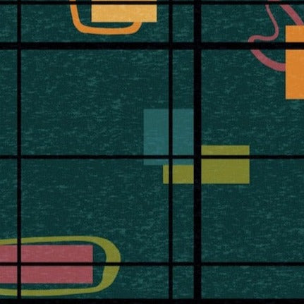 Mondrian in Teal Fabric - WayMaker Fabrics